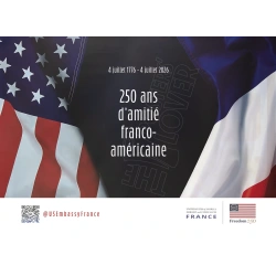 250 ans d'amitié franco-américaine, affiche originale de l'événement