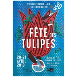 Affiche originale des 30 ans de la Fête des Tulipes, ville de Saint-Denis