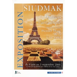 Affiche originale de l'exposition (an 2000) consacré à Wojciech Siudmak, Tour Eiffel