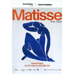 Affiche officielle de l'exposition "Matisse 1941 - 1954" au Grand Palais (visuel "Nu Bleu")