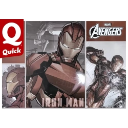 Affiche originale Quick x Marvel Avengers, l’Invincible Burger, inspiré d’Iron Man