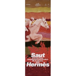 Affiche originale Saut Hermes “Jumping” au Grand Palais "Format Colonne Morris"