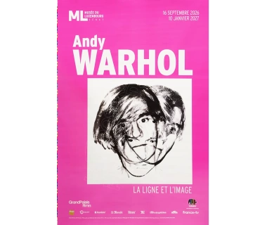 Andy Warhol, affiche originale de l'exposition "La ligne et l’image" au Musée du Luxembourg