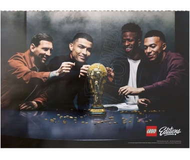 Affiche originale LEGO et sa réplique de la coupe du monde de football 2026