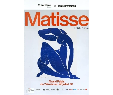 Affiche officielle de l'exposition "Matisse 1941 - 1954" au Grand Palais (visuel "Nu Bleu")