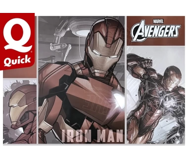 Affiche originale Quick x Marvel Avengers, l’Invincible Burger, inspiré d’Iron Man