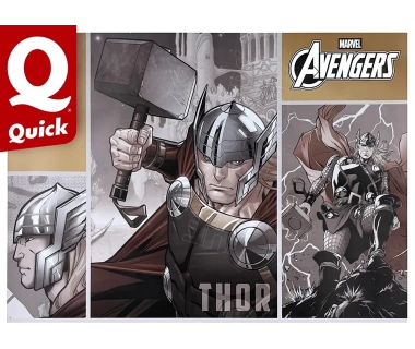 Affiche originale Quick x Marvel Avengers, le Puissant Burger, inspiré de Thor