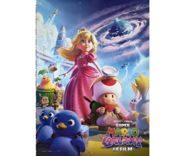 Super Mario Bros Galaxy 2026, affiche originale visuel "Princesse Peach robe rose"