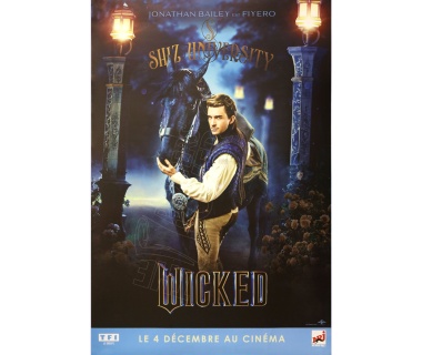 Affiche originale du film WICKED partie 1 avec Jonathan Bailey, "Fiyero"