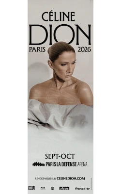 Affiche originale Céline DION, ARENA 2026 (visuel Robe blanche)