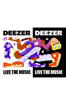 Affiche originale DEEZER "Live the Music" (couple qui danse)