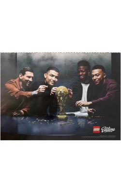 Affiche originale LEGO et sa réplique de la coupe du monde de football 2026