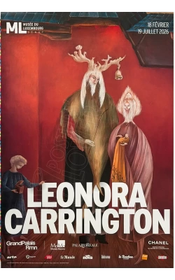 Affiche originale de l'exposition consacré à Leonora Carrington (Le Bon Roi Dagobert)
