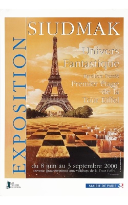 Affiche originale de l'exposition (an 2000) consacré à Wojciech Siudmak, Tour Eiffel