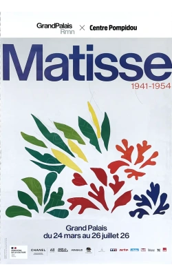 Affiche officielle de l'exposition "Matisse 1941 - 1954" au Grand Palais (visuel Acanthes)