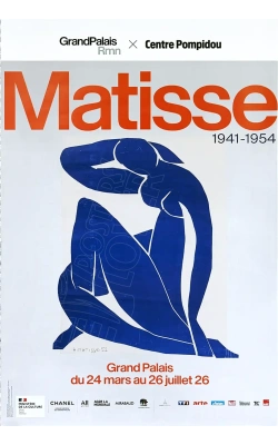Affiche officielle de l'exposition "Matisse 1941 - 1954" au Grand Palais (visuel "Nu Bleu")