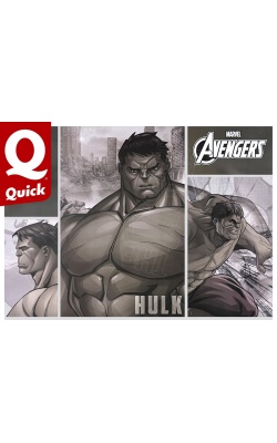 Affiche originale Quick x Marvel Avengers, l’Incroyable Burger, inspiré de Hulk
