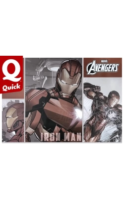 Affiche originale Quick x Marvel Avengers, l’Invincible Burger, inspiré d’Iron Man