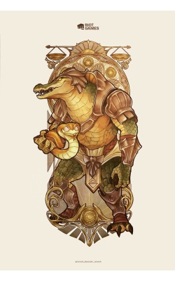 Affiche originale pour le TFT Paris Open (Team Fight Tactics) - RIOT Games - Visuel Renekton / Snek