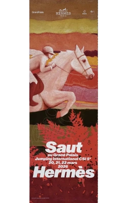 Affiche originale Saut Hermes “Jumping” au Grand Palais "Format Colonne Morris"