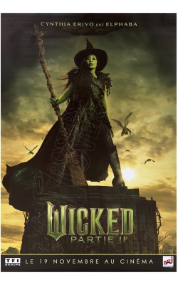 Affiche originale du film WICKED partie 2 avec Cynthia Erivo, "Elphaba"